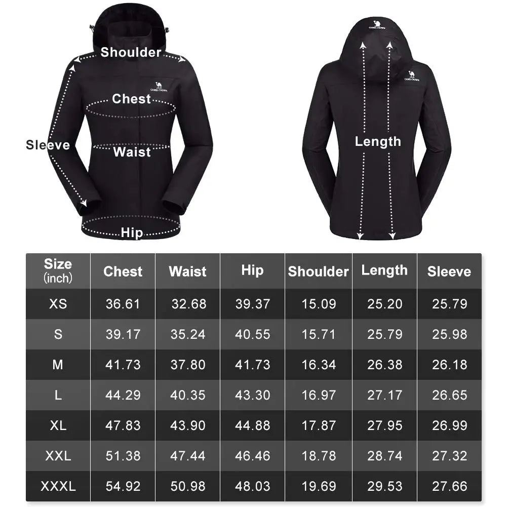 GOLDEN CAMEL Women's Hiking Jackets Lightweight Waterproof Rain Windbreakers Hooded Coat Shell for Outdoor Climbing Traveling