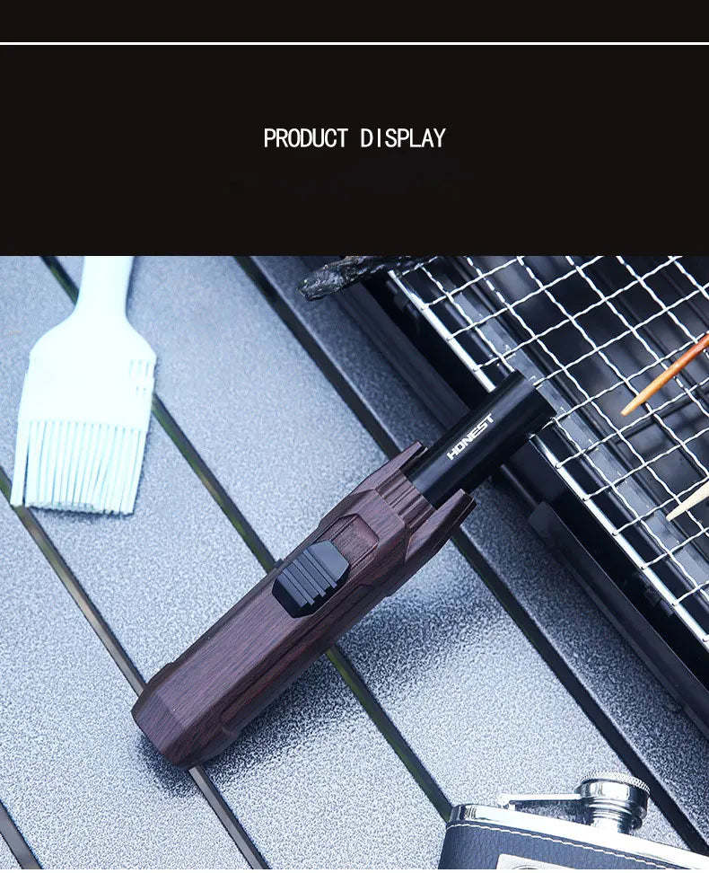 2024 New Kitchen BBQ Cigar Big Jet Flame Torch Outdoor Camping BBQ Lighter Men's Tools Without Butane Gas