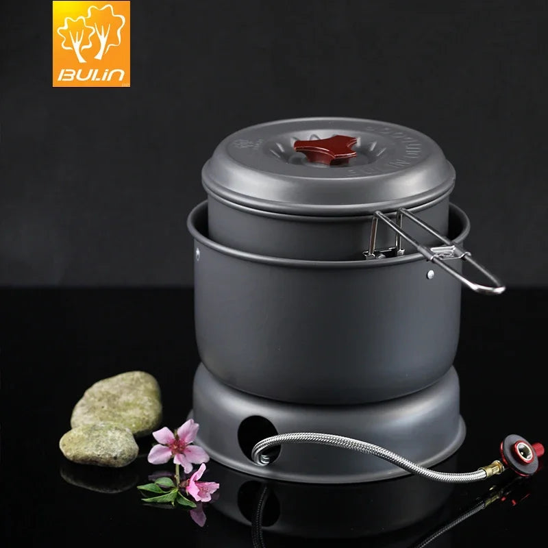 Bulin Multipurpose Outdoor Alcohol/Gas Stove With Cookware Pot for Camping and Hiking Survival