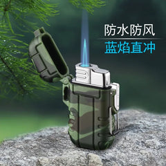 Waterproof Jet Gas Lighter Portable Outdoor Torch Butane Turbo Cigar Cigarette Lighter Smoke Survival Tool Windproof Camping