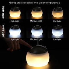 Portable Camping Light USB Rechargeable Hook Camping Lantern Adjustable Outdoor Waterproof Tent Lights Emergency Table Lamp