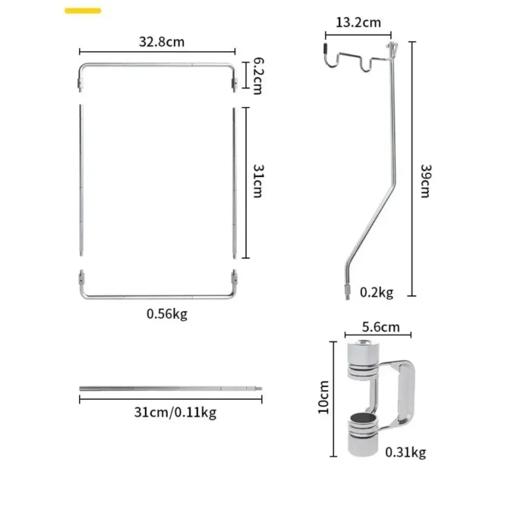 Outdoor IGT Table Portable Expandable Desktop Frame Camping Light Pole Stand Stainless Steel Desktop IGT Hike Accessories