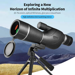 25-75x60 Spotting Scope Zoom Monocular Powerful Telescope Bak4 Prism ED Lens For Outdoor Camping Bird Watching Shooting