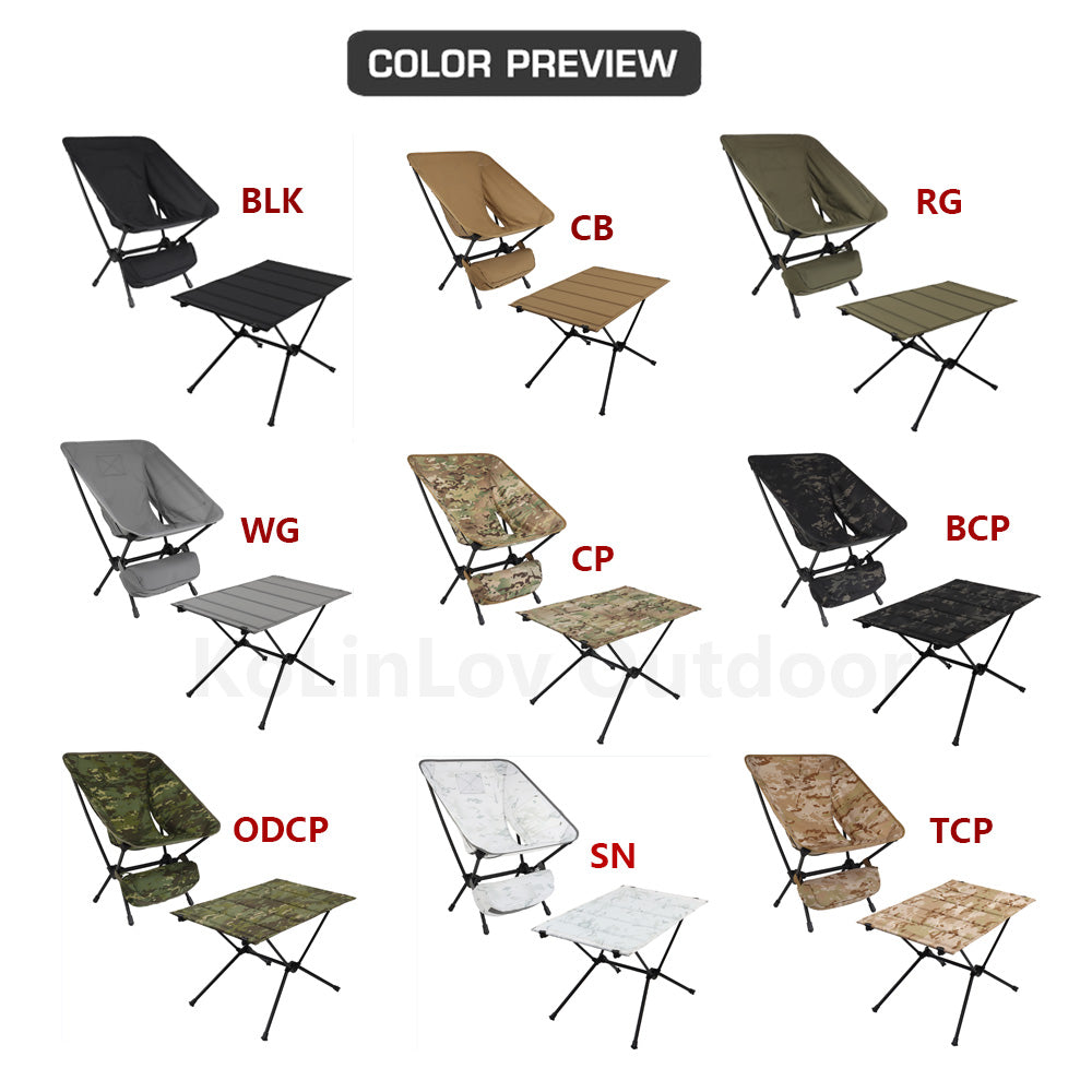 Tactical Outdoor Camping Fishing Folding Moon Chair Travel Hiking Picnic Barbecue Folding Table Military Hunting Portable Stool