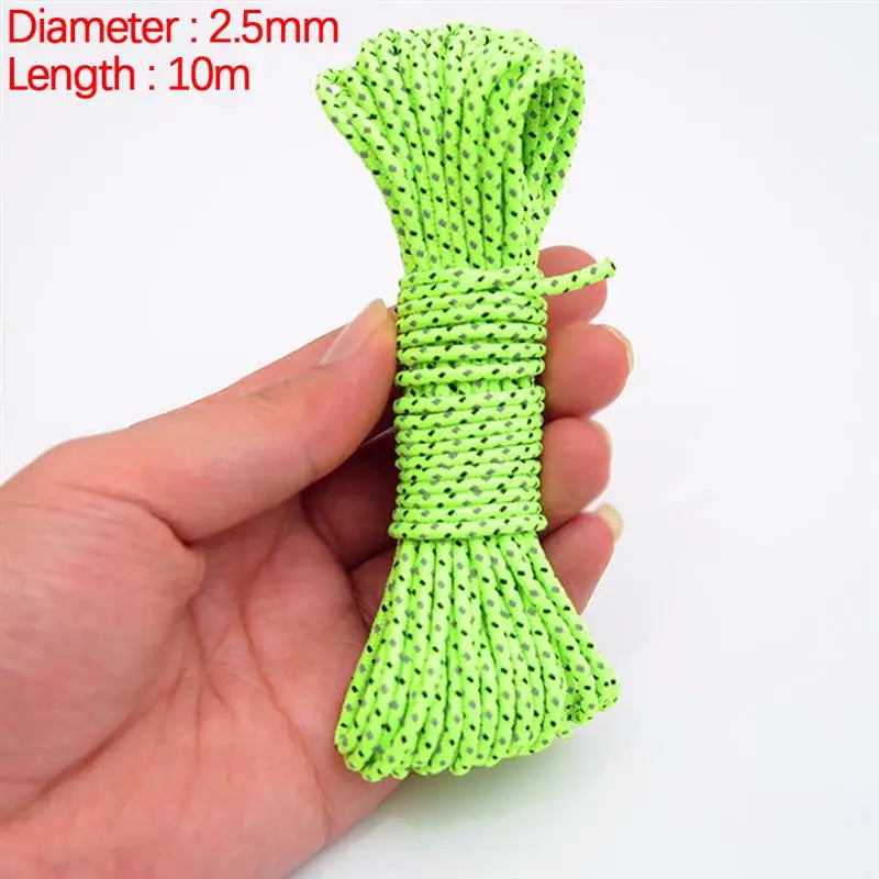 Camping Rope 5m Luminous Nylon Windproof Fluorescent Reflective 2.5mm Tent  Cord for Outdoor Hiking Climbing  Lanyard