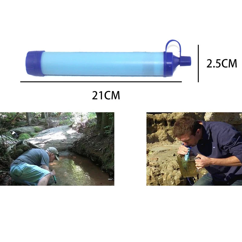 Outdoor Water Filtration Survival Water Filter Straw Water Filtration System Drinking Purifier For Emergency Hiking Camping