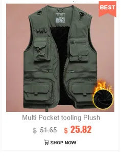 Men's Thin Tooling Loose Quick Drying Vest Men's Outdoor Sports Coat Multi Pocket Stand Collar Vest Spring Camping Fishing Vest