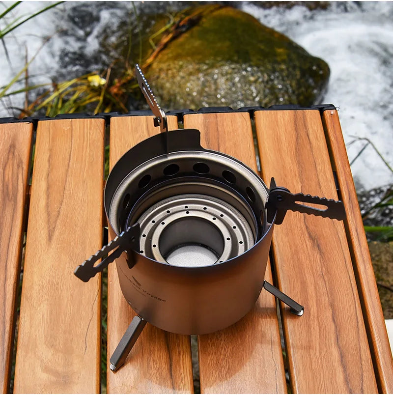 Boundless Voyage Camping Titanium Wood Stove Folding Mini Alcohol Stove Roll Heater Furnace Outdoor Cookware Lightweight Cooker