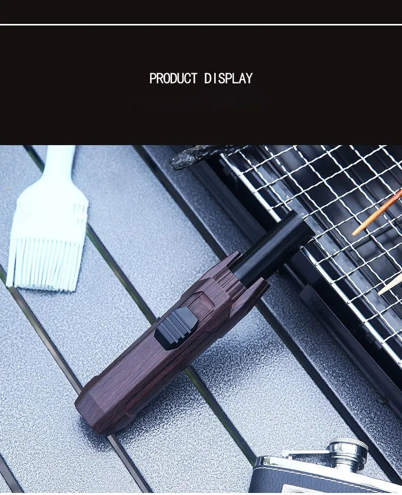 Kitchen BBQ Cigar Big Jet Flame Fire Torch Outdoor Powerful Flame  Camping Gun Lighter Mans Tools Without Butane Gas