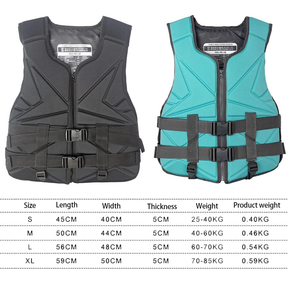 Neoprene Life Vest Adults Surf Vest Kayak Motorboats Raft Rescue Boat Ski Water Sports Swimming Drifting Rescue Safe Life Jacket