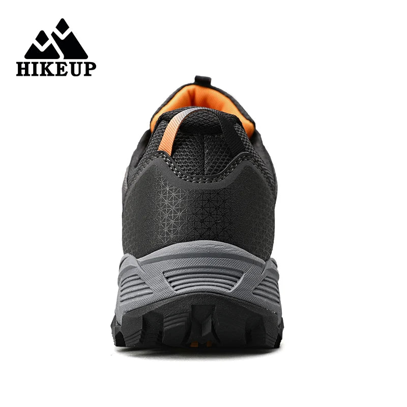 HIKEUP Men Hiking Shoes Mesh Fabric Climbing Shoes Outdoor Trekking Sneakers For Men Rubber Sole Factory Outlet