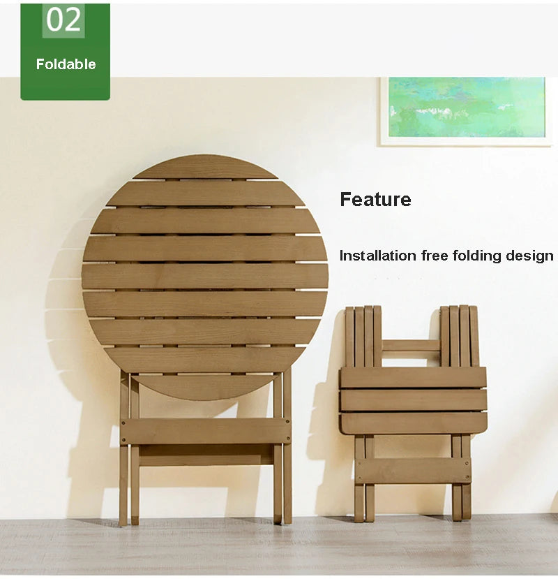 Solid Wood Garden Furniture Sets Patio Furniture Folding Portable Outdoor Garden and Terrace Outdoor Table Chair,homful 테이블