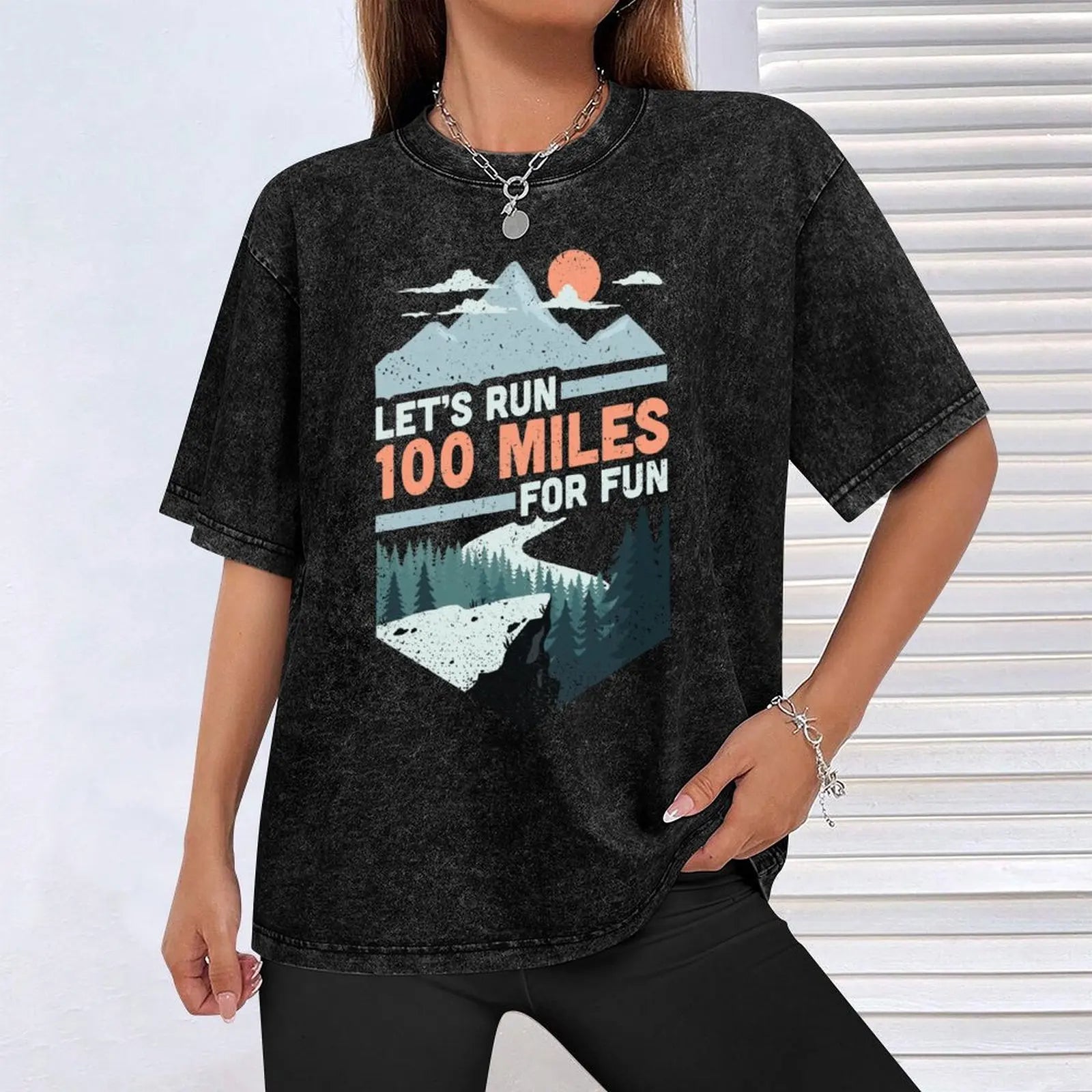 Let's run 100 miles ultrarunning ultra trail runner gift T-Shirt oversizeds Blouse vintage anime shirt men clothing