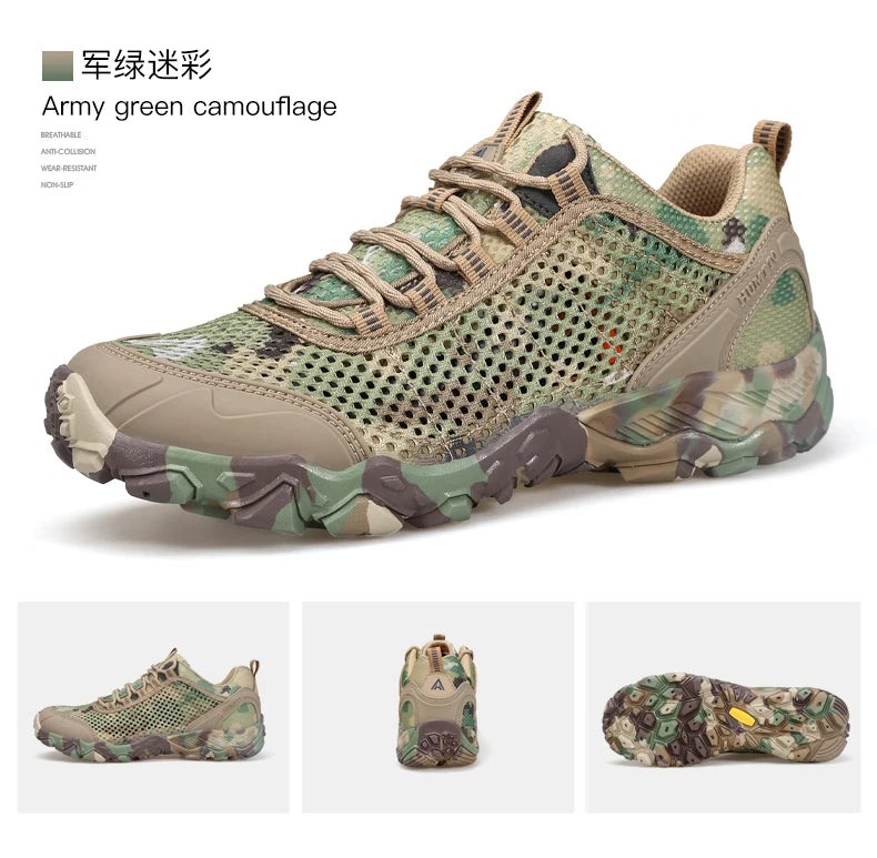 HUMTTO Breathable Summer Shoes for Men Non-slip Sports Hiking Shoes Man Outdoor Luxury Designer Trekking Climbing Mens Sneakers