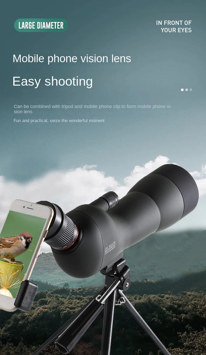 Telescopes Maifeng 20-60x70 Monocular ED Waterproof Straight Dual Focuing Spotting Scope for Bird Watching With Tripod BAK4