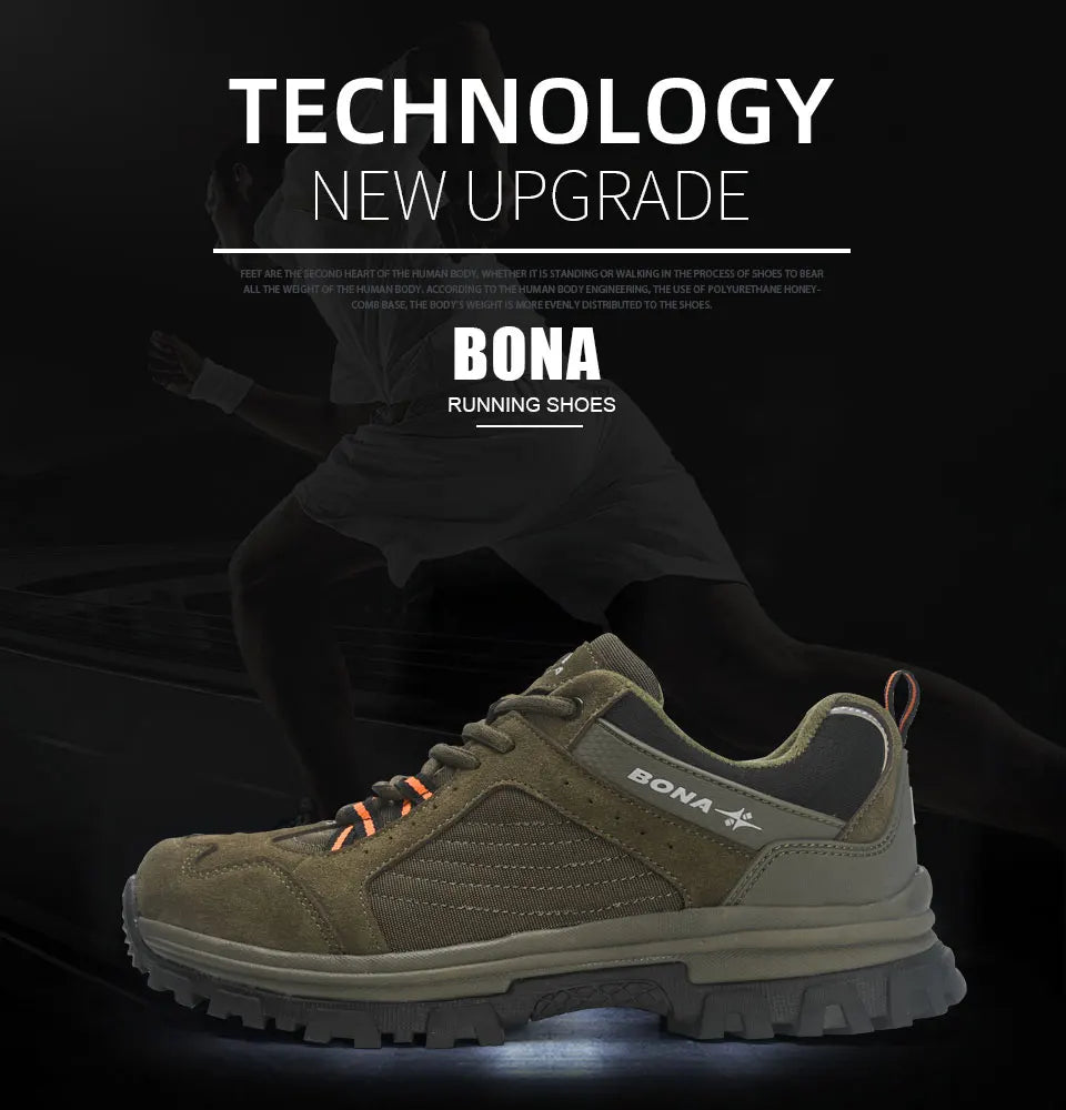 BONA 2023 New Designers  Wear resistance and skid resistance Hiking Shoes Trekking Sneakers Men Shoes Man Trekking Walking Joggi