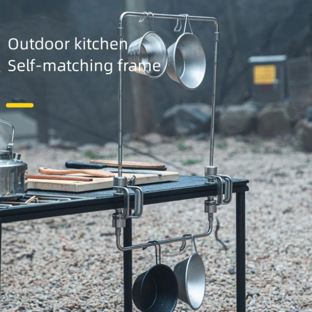 Camping Table Shelf Outdoor IGT Table Accessories Portable Hanger Light Stand Stainless Steel Desktop Storage Rack Hanging Shelf