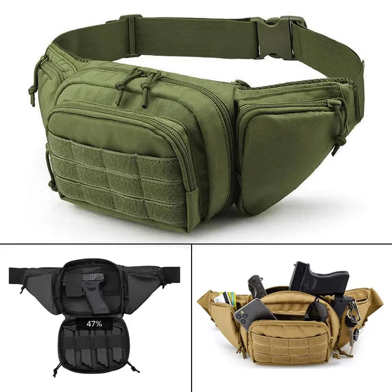 Outdoor Tactical Gun Waist Bag Holster Chest Combat Camping Sport Hunting Athletic Shoulder Sling Fanny Pack Backpack For Men