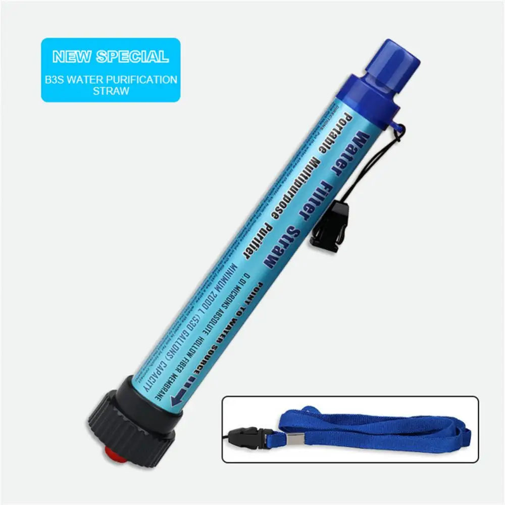 Camping Water Filter Straw Water Purifier Filtration System Bottom Thread Ultrafiltration Film Outdoor Emergency Survival Tools