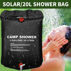 20L Portable Shower Bag with Switch Hose and Plastic Head Large Capacity Water Storage for Camping Outdoor Hiking Picnic Washing