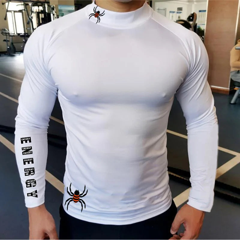 Running T-Shirt Mens Long Sleeve Compression Shirt Gym Sports Top Training Quick Dry Breathable Bodybuilding Fitness Clothing