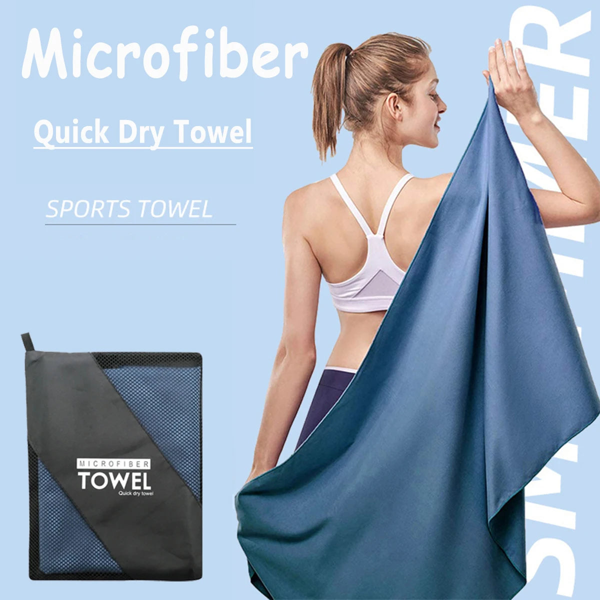 Beach Towel Microfiber Drying Fast Towel Travel Sports Towel Super Absorbent For Camping Backpacking Gym Beach Swimming Yoga