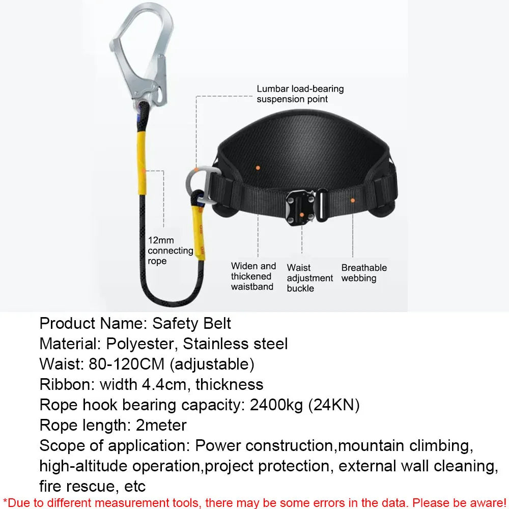 Single Waist Work Harness High-altitude Work Safety Belt Safety Rope Outdoor Climbing Training Electrician Protective Equipment