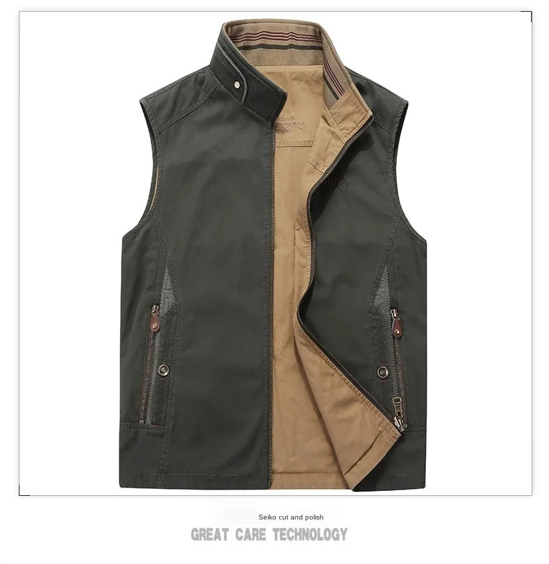 Spring New Outdoor Men's Vest Casual Clothing Fashion Thermal Business Jackets Man Autumn Sleeveless Jacket Tactical Work Vests