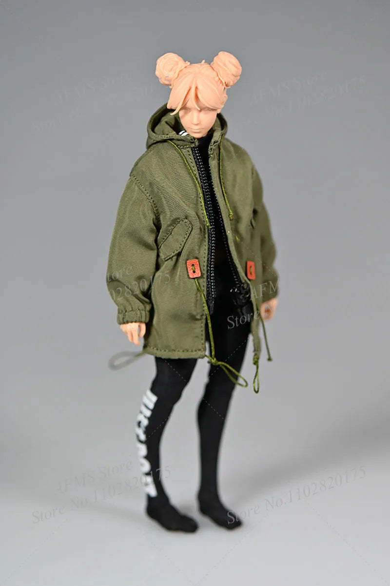 Romankey Snail Shell 1/12 Women Soldier Jacket Trendy Doll Windbreaker Coat Mobile Suit Girl Top Fit 6" Action Figure Body Model