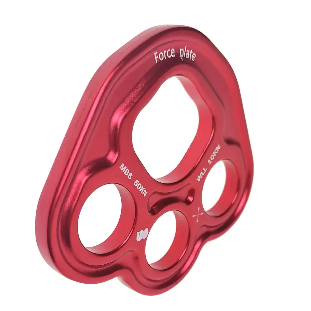 35KN Rigging Plate Climbing Aluminum Bear Paw4 Holes Paw Rigging Plate Paw Anchor Multipliers Rope Friendly