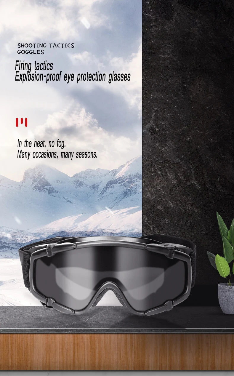 FMA Outdoor Tactical Helmet Goggles Explosion-Proof Windproof Anti Impact Ballistic Goggles Mountaineering Ski Goggles Sandproof