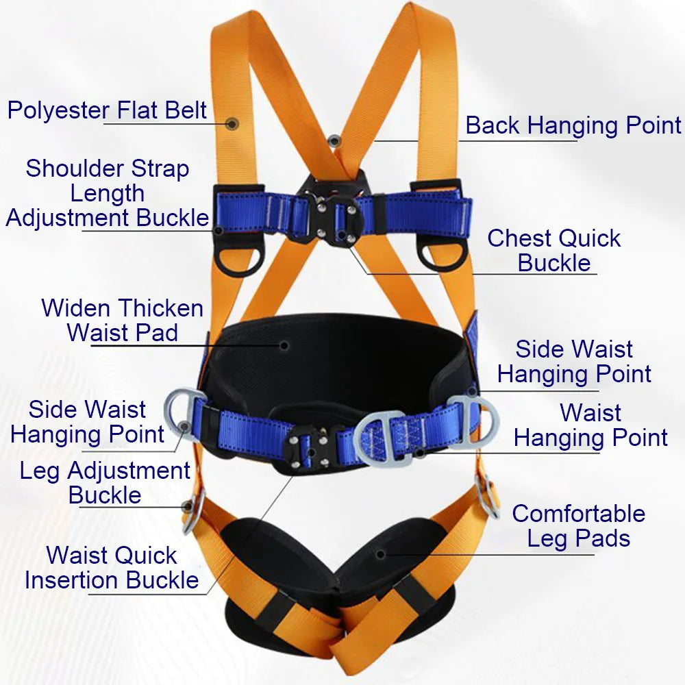 High Altitude Work Safety Belt Full Body Five-point Safety Harness Outdoor Climbing Training Construction Protective Equipment