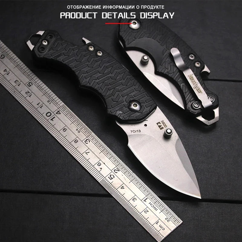 Ks3800-7cr13 Mini car camping knife 7CR13MOV stainless steel blade outdoor portable folding knife ABS plastic handle hiking tool