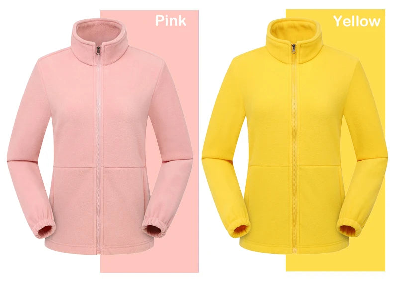 JNLN Winter Polar Fleece Jackets Women Windproof Thermal Soft Shell Jacket Outdoor Hiking Camping Skiing Climbing Warm Coat