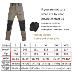 HAN WILD Tactical Pants with Pads Multiple Pockets Urban Hiking Climbing Trousers Men Clothing Cargo Pants 3XL Rip-stop Cloth