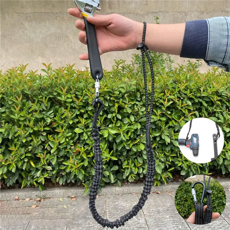 High Quality Outdoor Carabiner Lanyard Retractable Cord Tie Safety Auxiliary Rope Telescopic Elastic Climbing Tool anti-fall