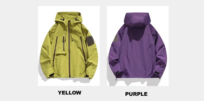 Windbreaker Purple Jacket Men With Hood Clothing Autumn Outdoor Waterproof Jackets Trekking Hiking Coats