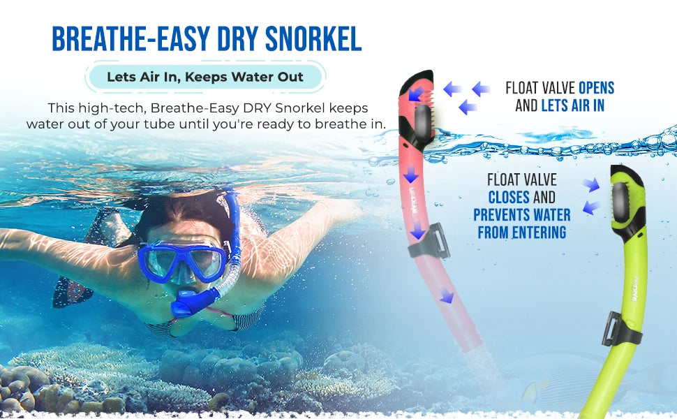 Mirror Lens Snorkel Set with Gopro Mount Diving Masks Snorkeling Set with Anti-Fog Goggle Glasses Swimming Equipment Women Men