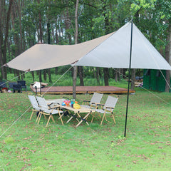 Portable Black-Coated Sunshade Canopy – UV-Protected Camping Gear